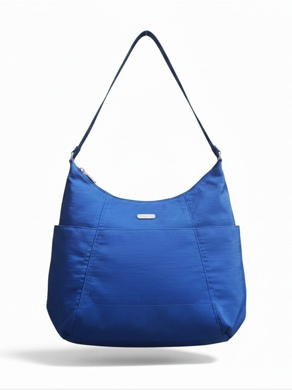 Large Baggallini Nylon Shoulder Hobo Bag in Royal Blue With Fushia Interior